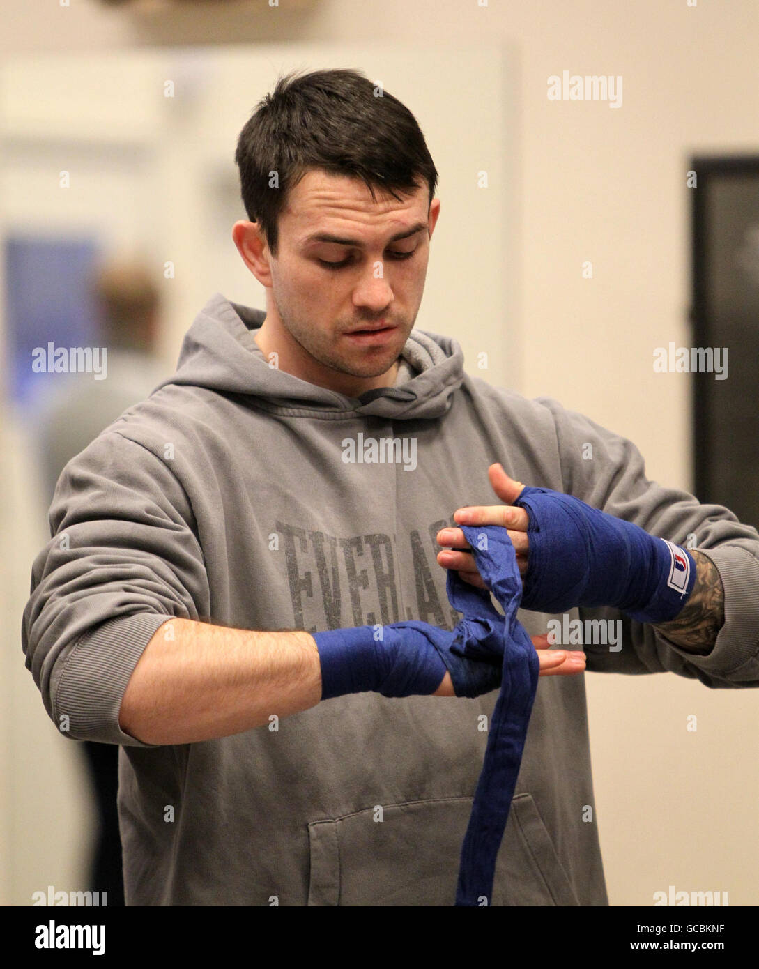 Liverpool Boxer Paul Smith während der Medienarbeit im Bridge Road Gym, Liverpool. Stockfoto