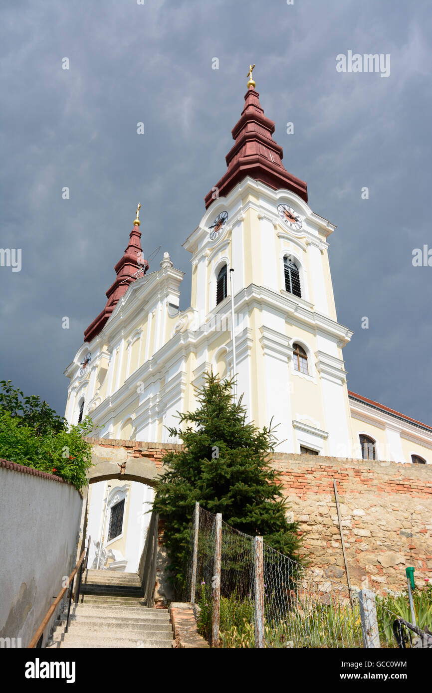Wullersdorf Kirche St. Georg Österreich Niederösterreich, untere Österreich-Weinviertel Stockfoto