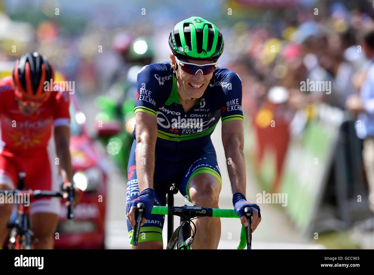 08.07.2016. L'Isle-Jourdain, Lac de Payolle, Frankreich. Tour de France Radsport Tour, Stufe 7. Daryl IMPEY (RSA) von ORICA BikeExchange Stockfoto