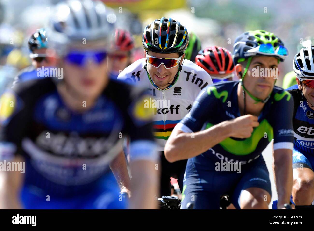 08.07.2016. L'Isle-Jourdain, Lac de Payolle, Frankreich. Tour de France Radsport Tour, Stufe 7. SAGAN Peter (SVK) Fahrer von TINKOFF Stockfoto