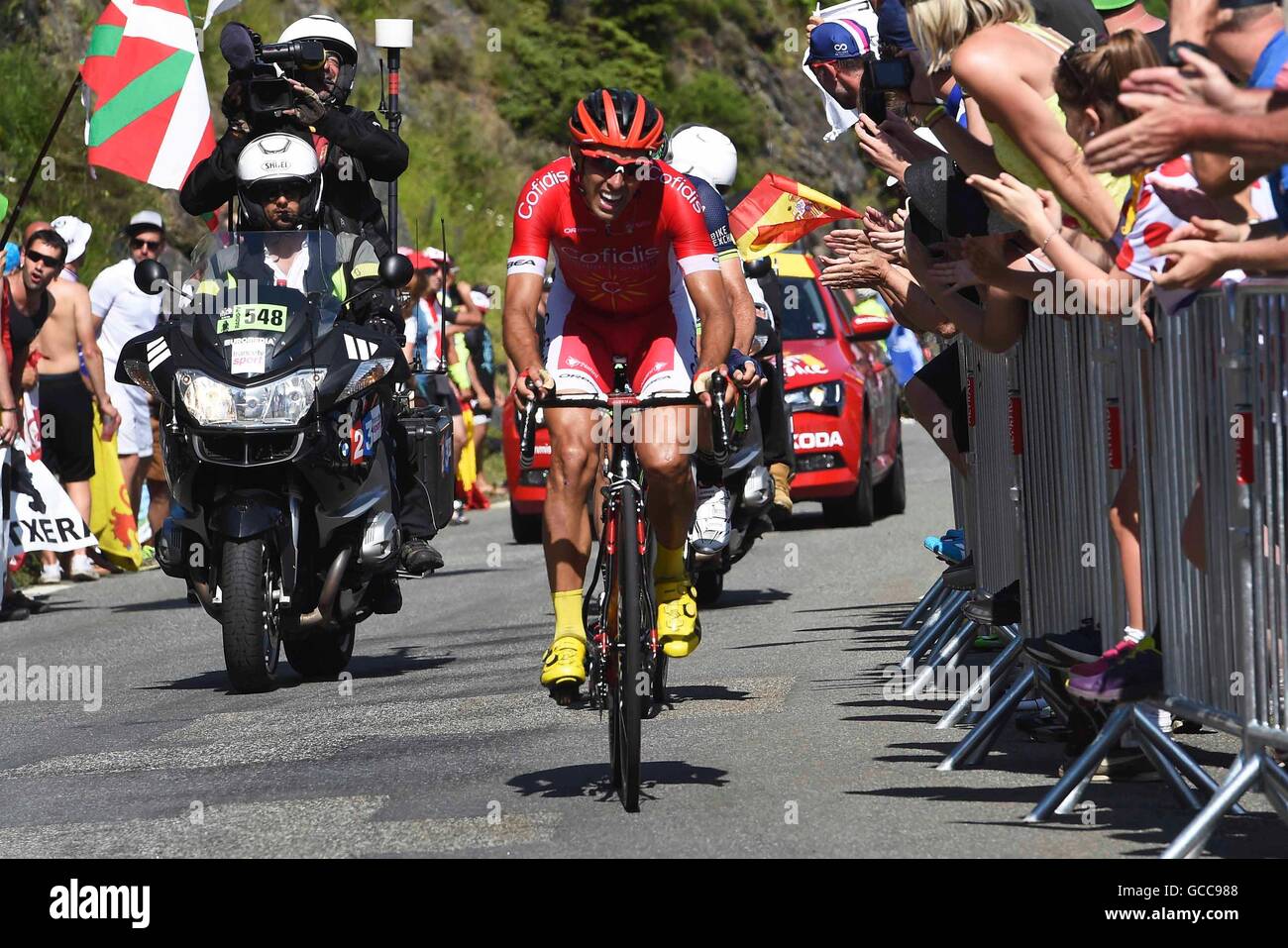 08.07.2016. L'Isle-Jourdain, Lac de Payolle, Frankreich. Tour de France Radsport Tour, Stufe 7. NAVARRO GARCIA Daniel (ESP) von COFIDIS, Lösungen CREDITS Stockfoto