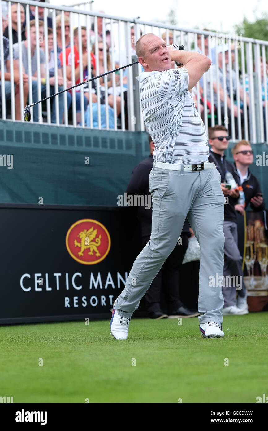 Celtic Manor, Newport, Wales - Samstag, 9. Juli 2016 - The Celebrity Cup Golf Wettbewerb ehemaliger Rugby-Spieler Mike Tindall ist Team England Kapitän bei dieser Veranstaltung. Stockfoto