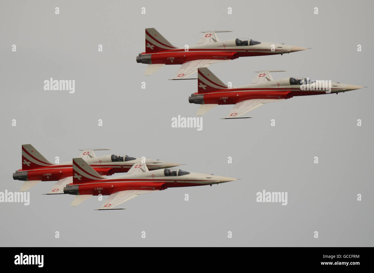 Patrouille Suisse, Schweizer Kampfjets der Mannschaft Stockfoto