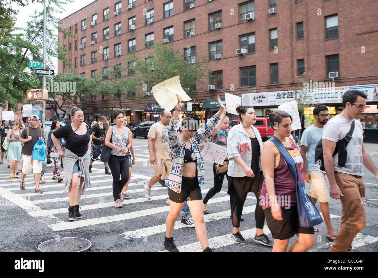 New York, USA. 8. Juli 2016. Schwarzen Leben Angelegenheit Protest, Midtown New York City Credit: John Kuta/Alamy Live-Nachrichten Stockfoto
