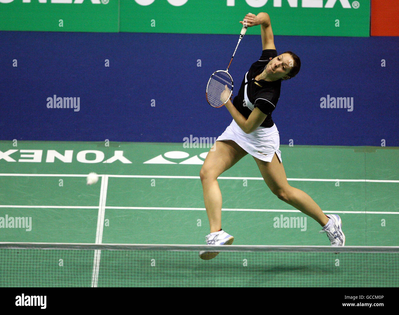 Die britische Elizabeth Cann während ihres Spiels mit der kanadischen Anna Rices während der Yonex All England Open Badminton Championships im NIA, Birmingham. Stockfoto