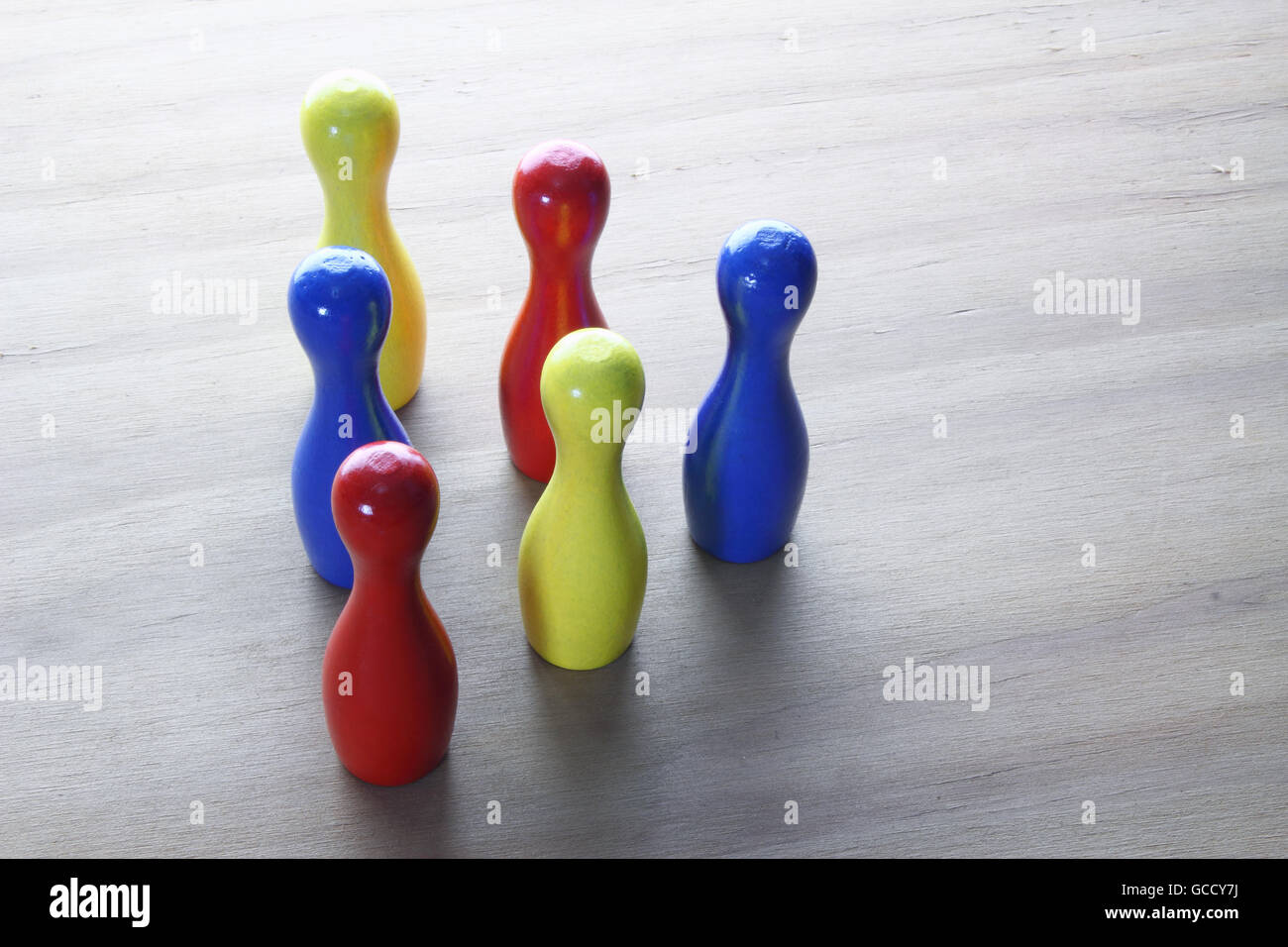 Miniatur Bowling-Pins Stockfoto