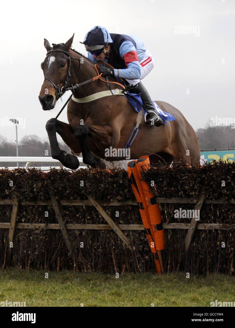 Spare Me geritten von L. Sole während der Barclays Amateur Riders' Handicap Hürde Stockfoto