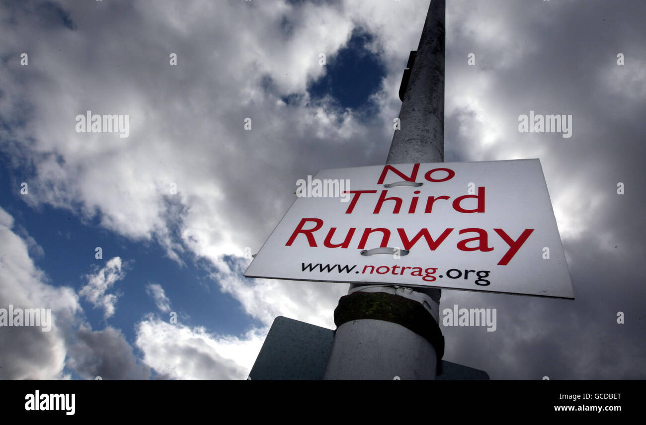 Heathrow dritte Start-und Landebahn Stockfoto