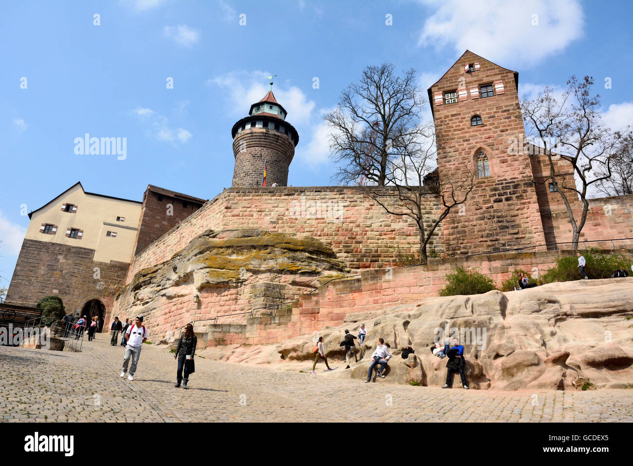 Blick auf die Burg Kaiserburg in Nürnberg Stockfoto