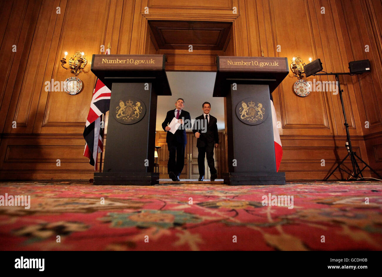 Sarkozy besucht die UK Stockfoto