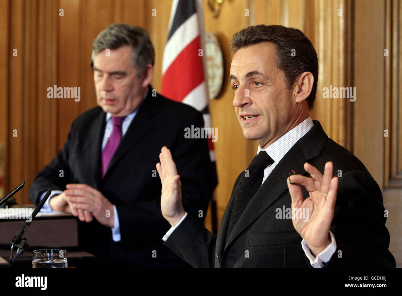 Sarkozy besucht die UK Stockfoto