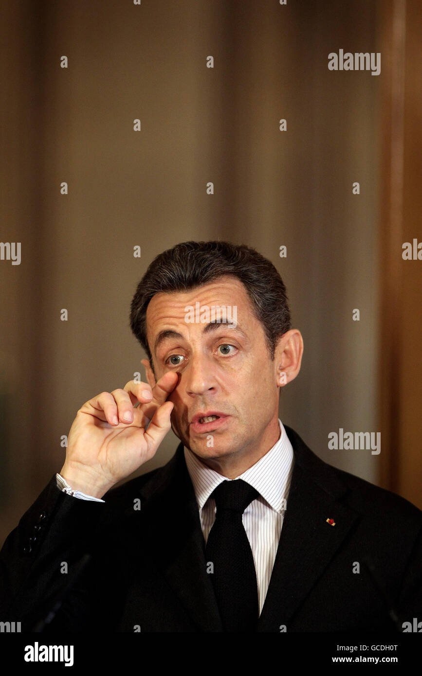 Sarkozy besucht die UK Stockfoto
