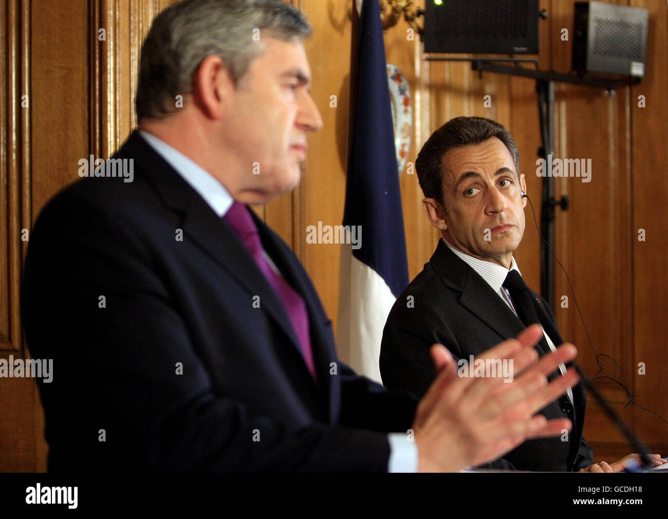 Sarkozy besucht die UK Stockfoto