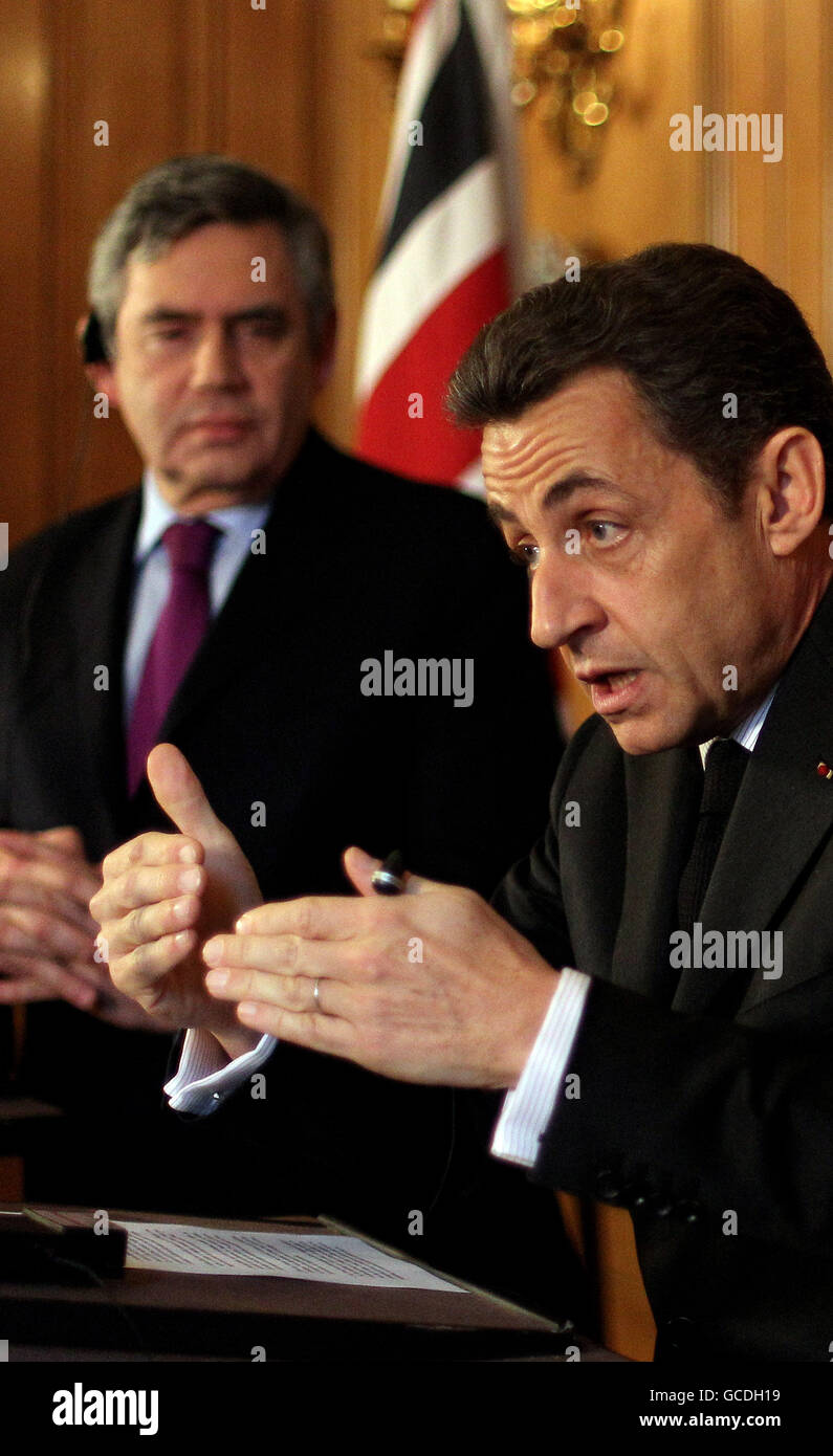 Sarkozy besucht die UK Stockfoto