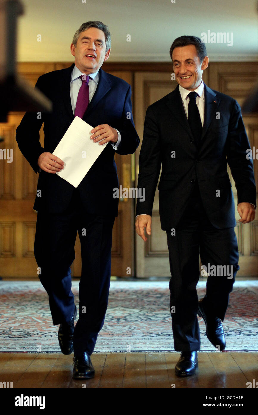 Sarkozy besucht die UK Stockfoto