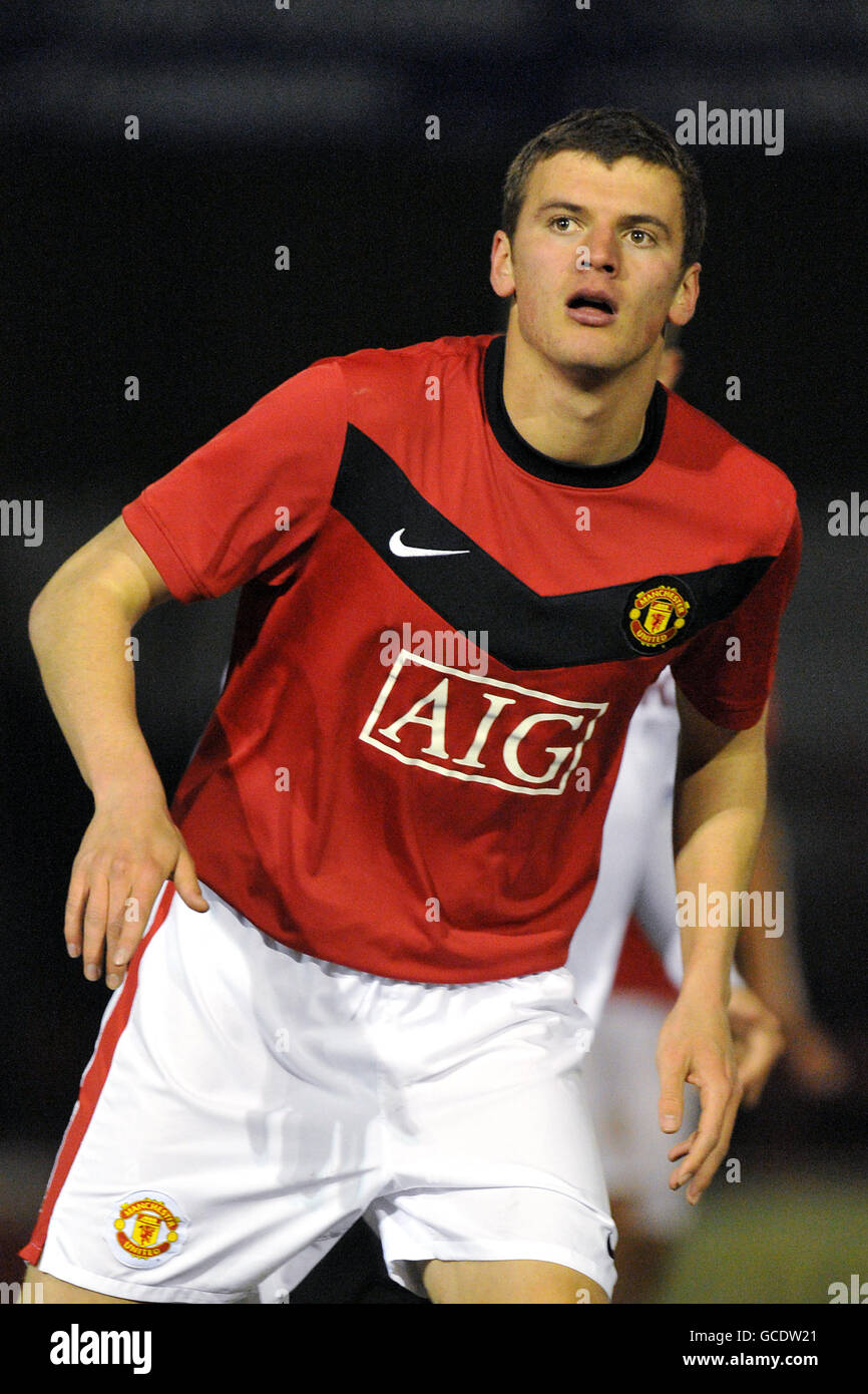 Fußball - Barclays Reserve League North - Manchester United gegen Burnley - Moss Lane Stockfoto