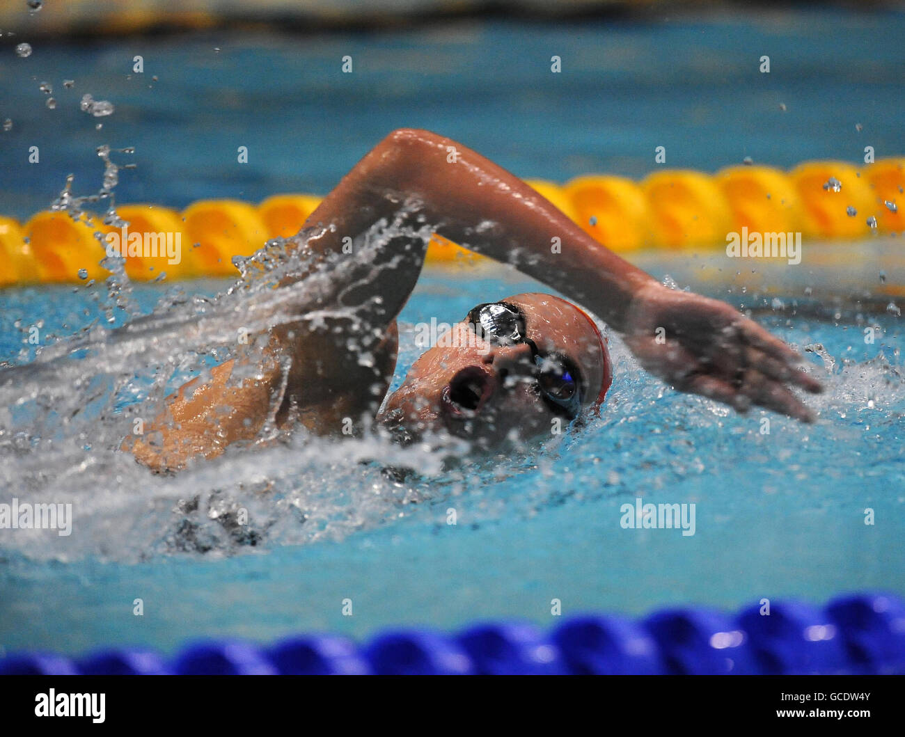 Eleanor Faulkner in der Stadt Sheffield in Aktion in ihrer Hitze der Womens Open 800 m während der British Swimming Championships in Ponds Forge, Sheffield. Stockfoto