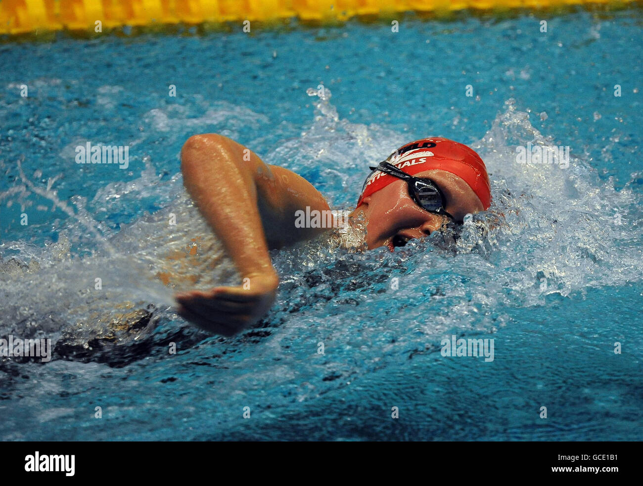 City of Sheffields Rebecca Turner in ihrer Hitze der Womens Open 100m Freestyle während der British Swimming Championships in Ponds Forge, Sheffield. Stockfoto