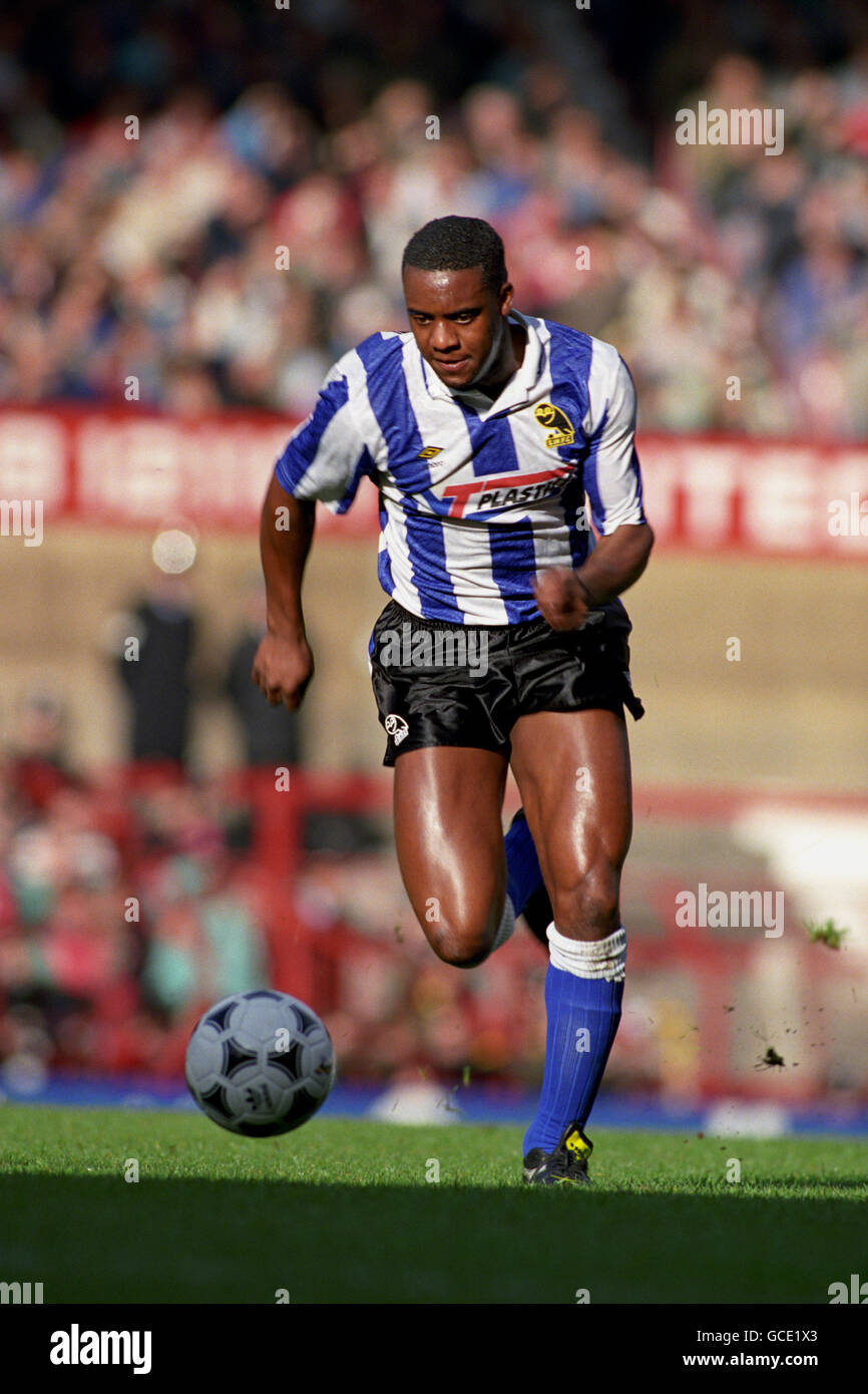 Fußball - Barclays League Division One - Manchester United gegen Sheffield Mittwoch. Dalian Atkinson, Sheffield Mittwoch Stockfoto