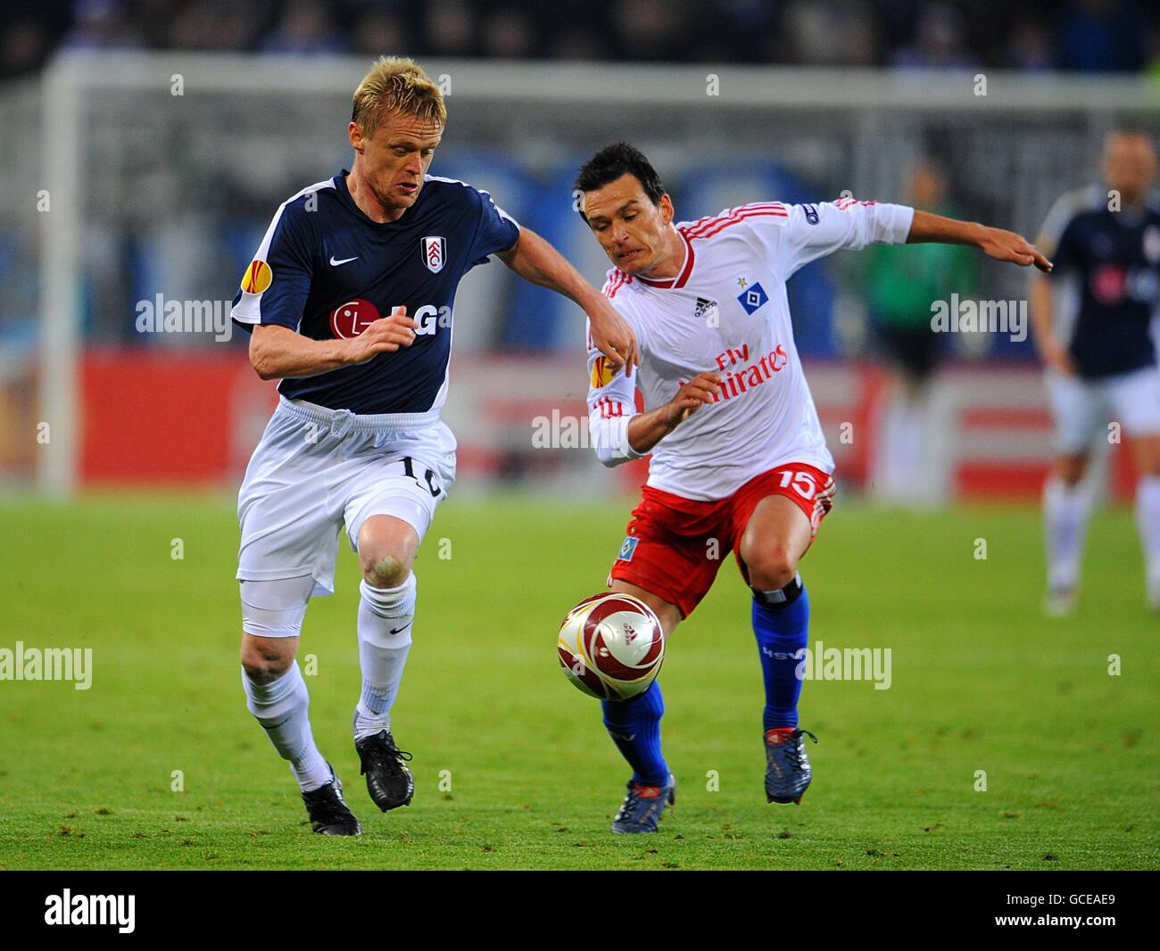 Fußball - UEFA Europa League - Halbfinale-Finale - Hinspiel - Hamburger SV V Fulham - HSH Nordbank Arena Stockfoto