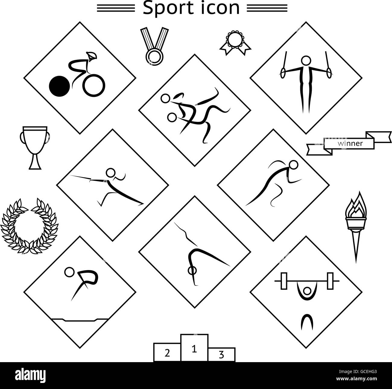 Sport-Silhouette-Symbole Stock Vektor