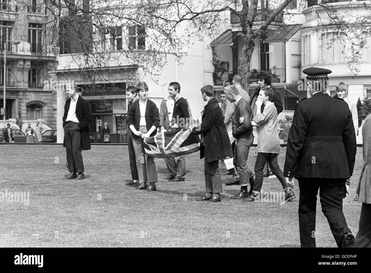 Politik - Blair Pfirsich Tod Demonstration - London Stockfoto