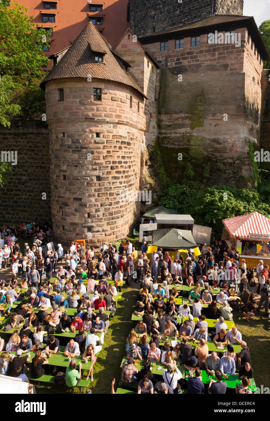 Fränkisches Bierfest, fränkischen Bierfest im Burggraben, Nürnberger Burg, Nürnberg, Mittelfranken, Franken, Bayern Stockfoto