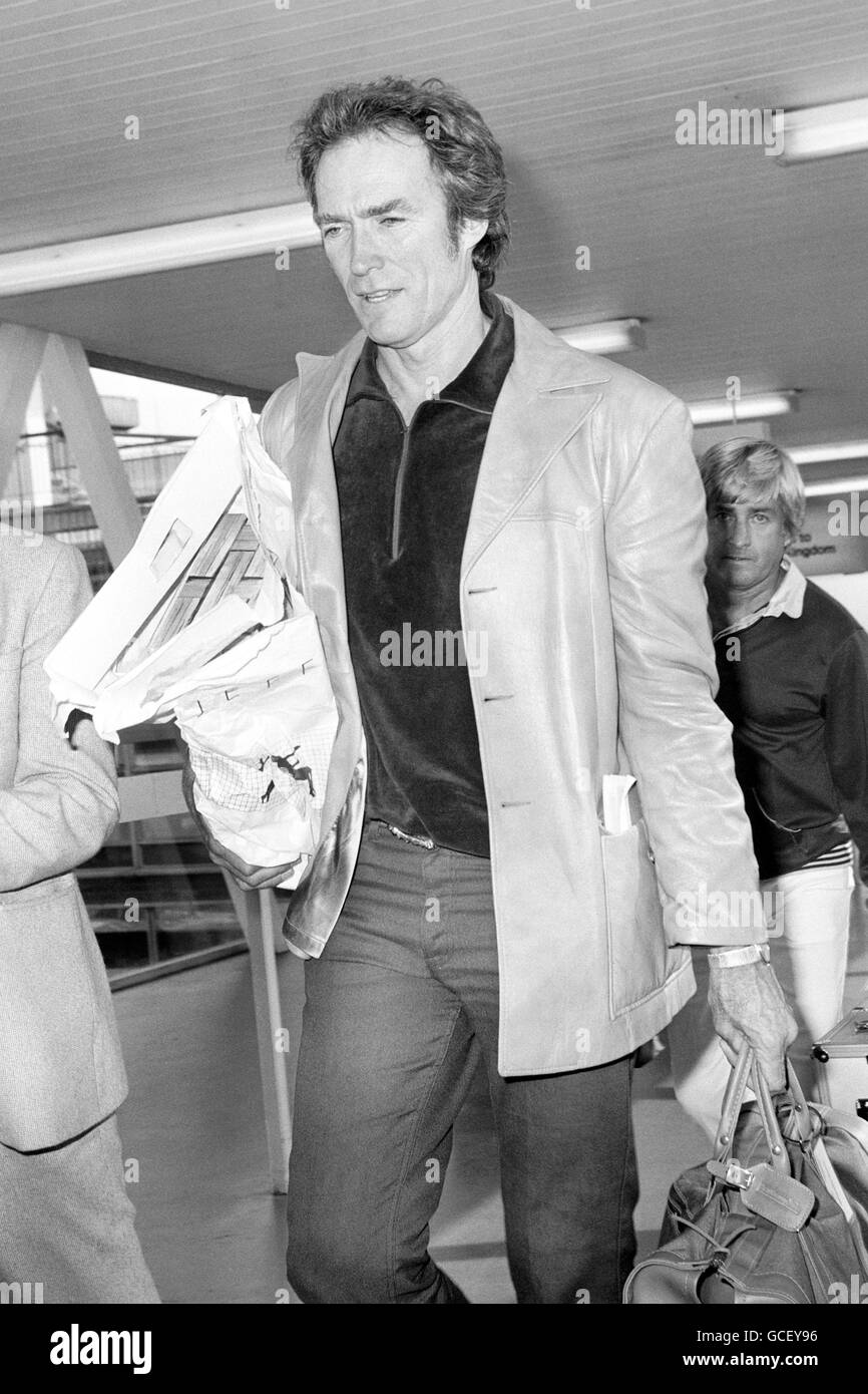 Unterhaltung - Clint Eastwood - Heathrow Flughafen Stockfoto