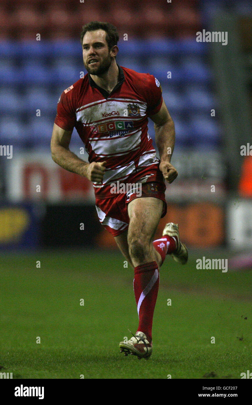 Rugby League - Engage Super League - Wigan Warriors gegen Catalans Dragons - DW Stadium. Pat Richards, Wigan Warriors Stockfoto