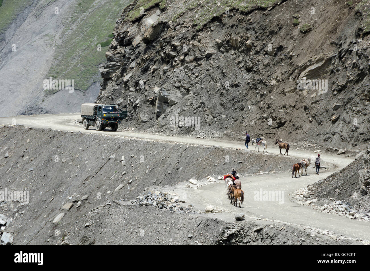 Zojila-Passstrasse, Leh, Srinagar Straße, Ladakh, Jammu und Kaschmir, Indien Stockfoto