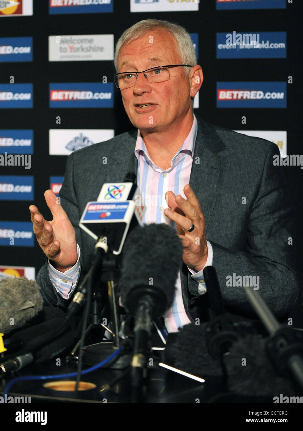 Snooker - Barry Hearn Pressekonferenz - Crucible Theatre Stockfoto