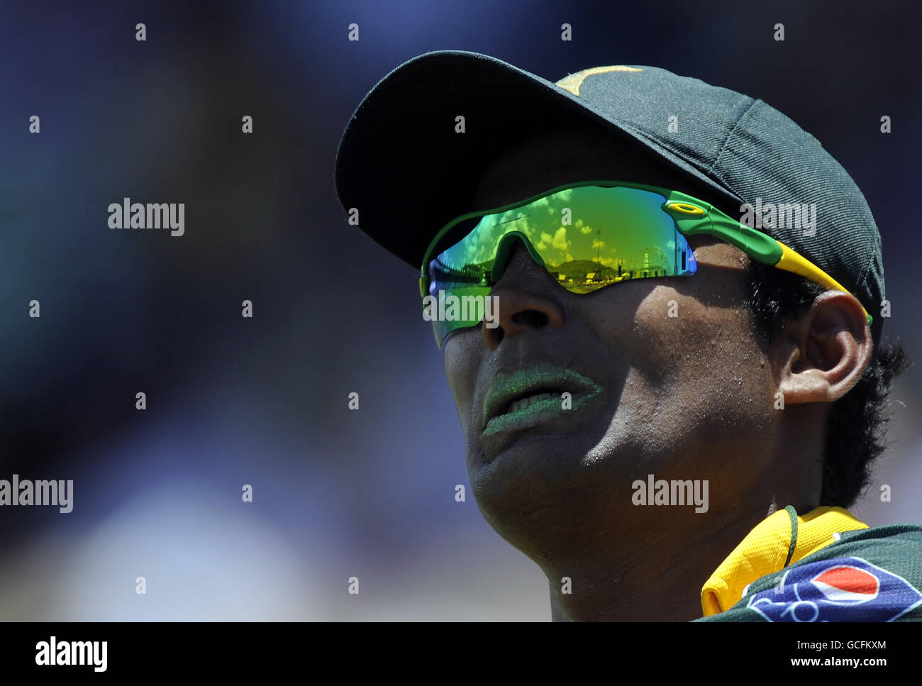 Pakistans Umar Akmal beim Super Eights-Spiel im Beausejour Stadium, St. Lucia. Stockfoto