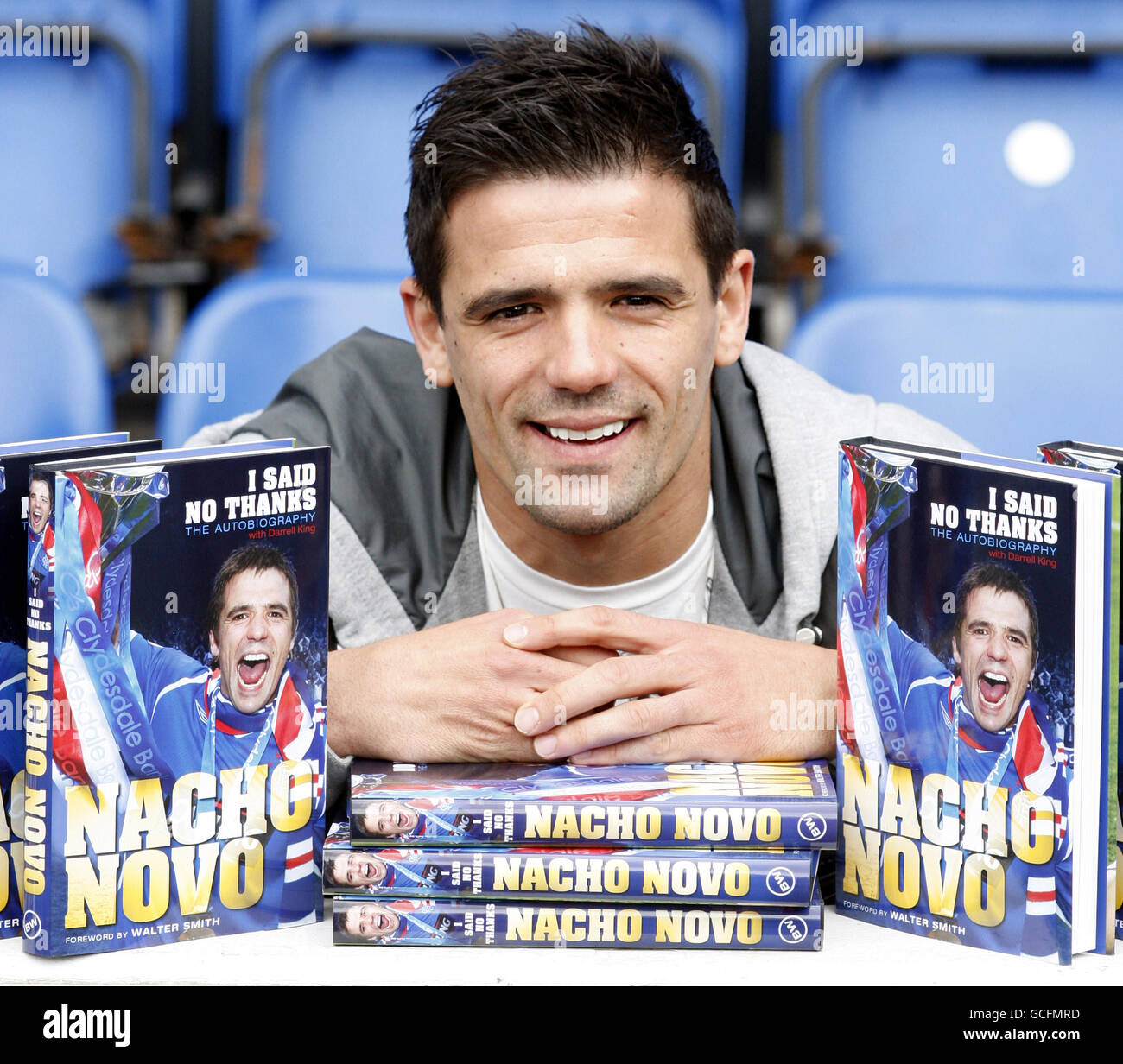 Fußball - Nacho Novo Photocall - Ibrox Stadium. Nacho Novo von den Rangers veröffentlicht sein Buch „I Said No Thanks“ im Ibrox Stadium, Glasgow. Stockfoto