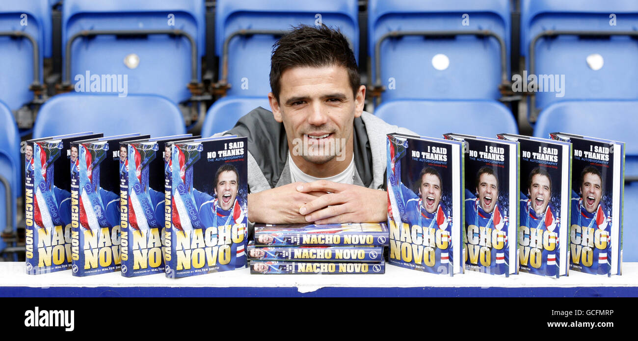 Nacho Novo von den Rangers veröffentlicht sein Buch "I Said No Thanks" im Ibrox Stadium, Glasgow. Stockfoto