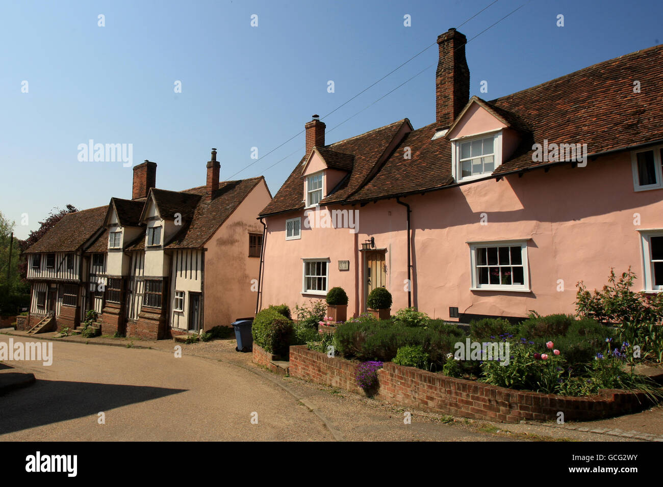 General Stock - Kersey Village - Suffolk. Gesamtansicht von Kersey Village in Suffolk Stockfoto