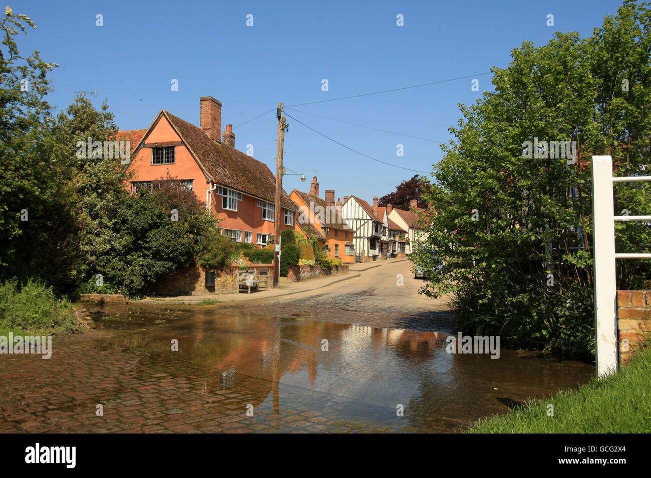 General Stock - Kersey Village - Suffolk. Gesamtansicht von Kersey Village in Suffolk Stockfoto