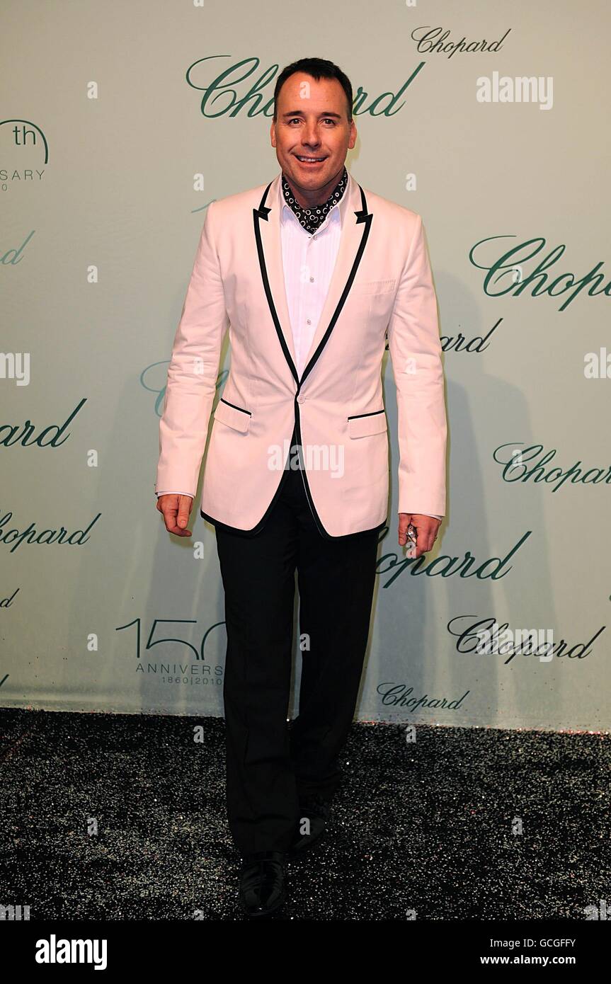 David Furnish Ankunft zur Chopard 150. Jubiläumsfeier im VIP-Raum, Palm Beach, Pointe Croisette, Cannes Stockfoto