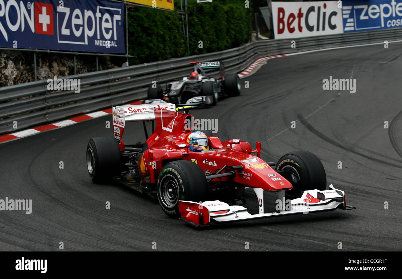 Ferrari-Fahrer Fernando Alonso beim Grand Prix von Monaco auf dem Circuit de Monaco, Monte Carlo. Stockfoto