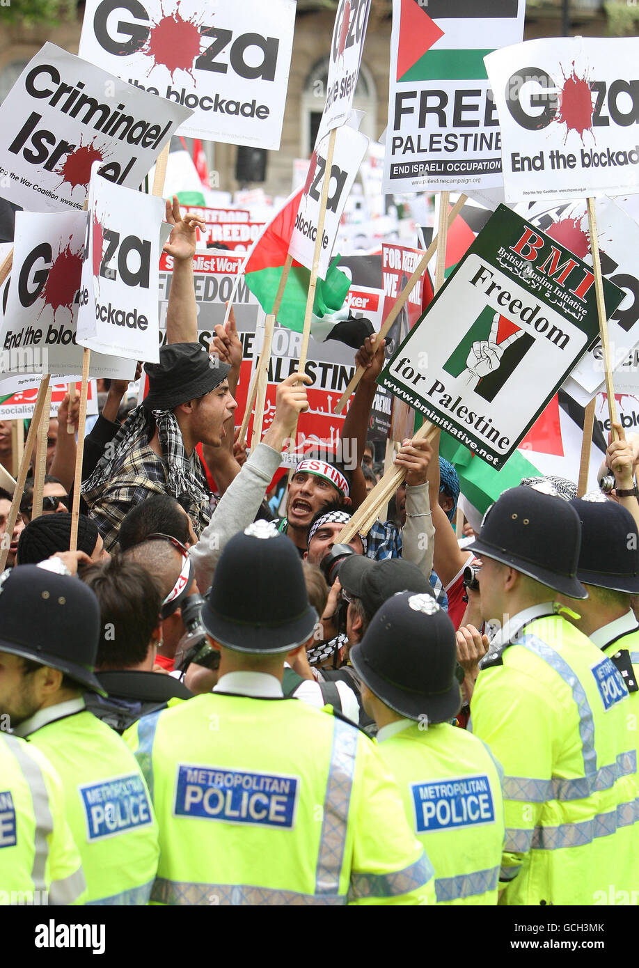 Gaza-Protest in London Stockfoto