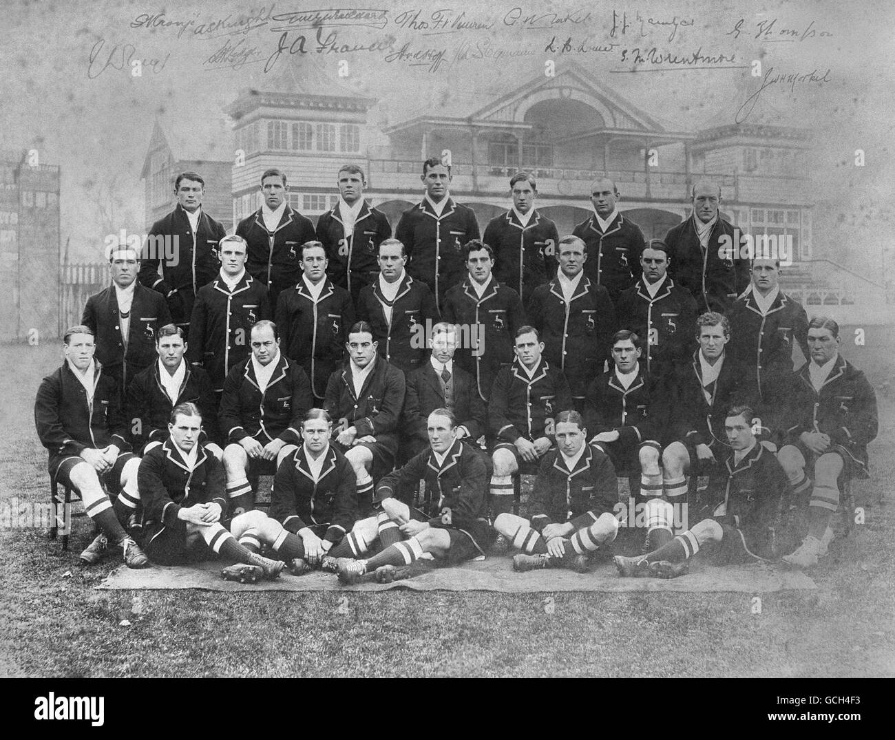 Rugby-Mannschaftsgruppen. Südafrika Teamgruppe 1912 Stockfoto