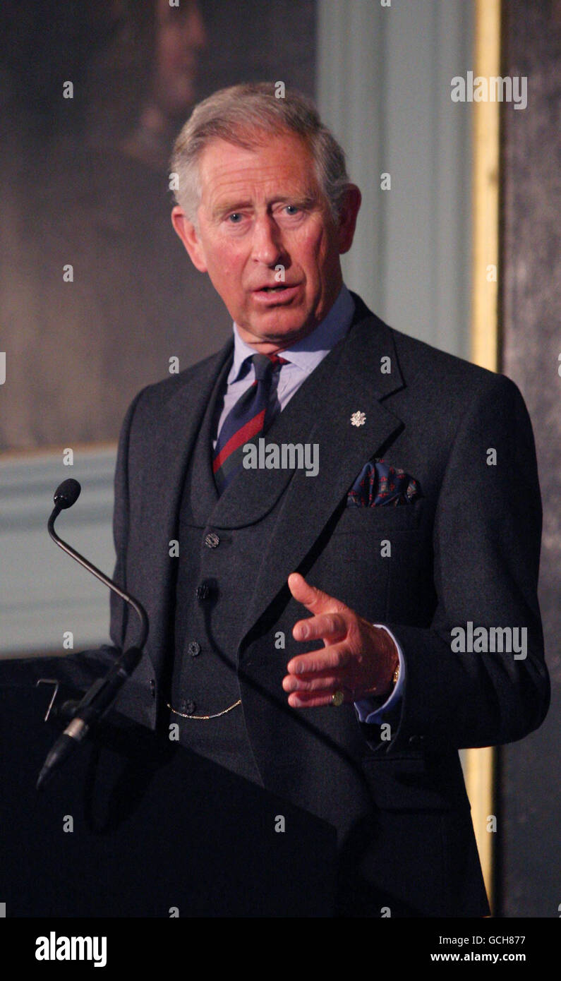 Der Herzog von Rothesay nimmt an dem Seminar "Orte schaffen von Wert" Teil, das von der Prince's Foundation for the Enviroment und der schottischen Regierung im Palace of Holyroodhouse, Edinburgh veranstaltet wird. Stockfoto