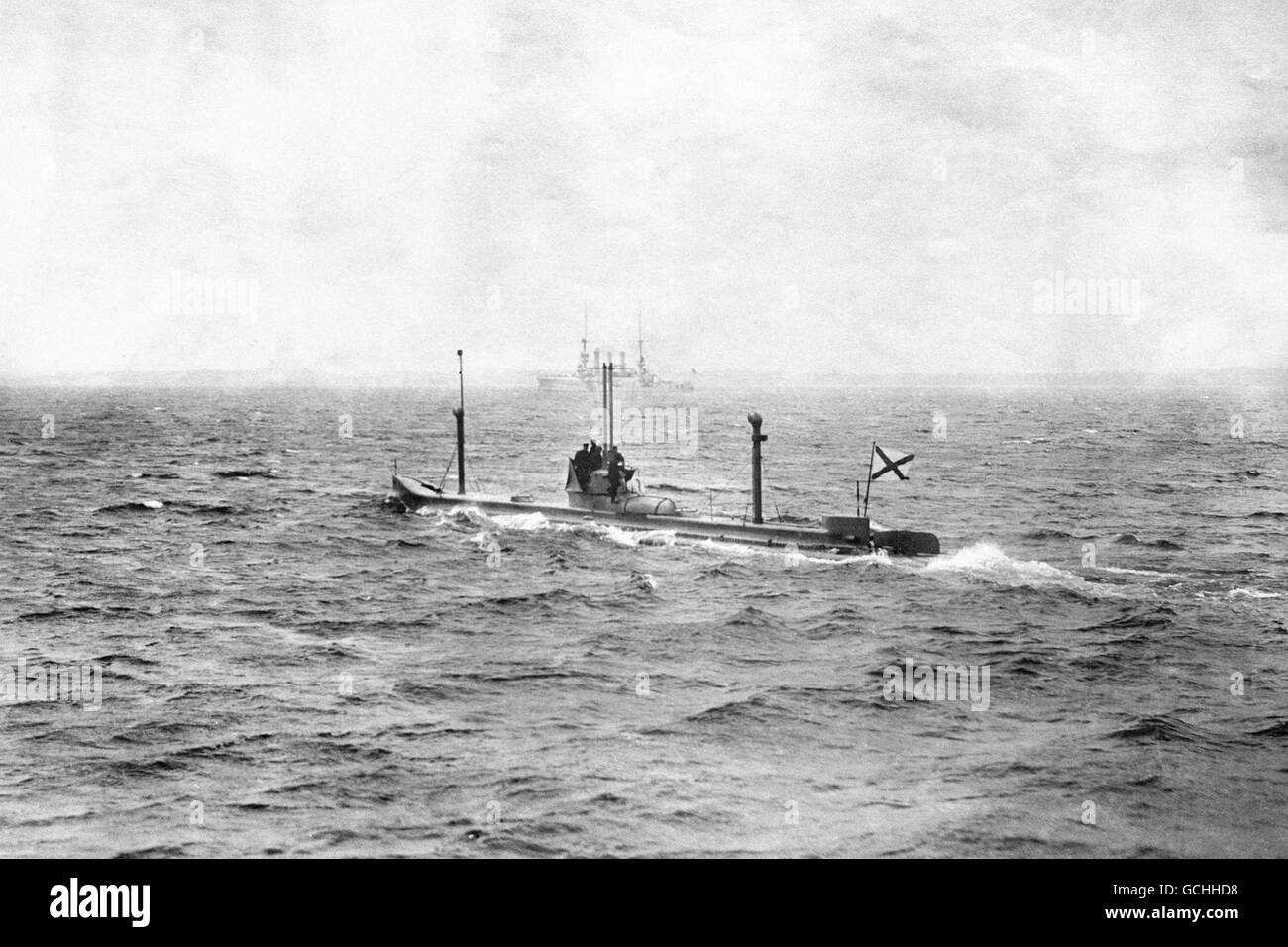 U-BOOT DER RUSSISCHEN MARINE : 1914. DIE RUSSISCHE MARINE: DAS U-BOOT 'KAMBALA' IM JAHR 1914. Stockfoto