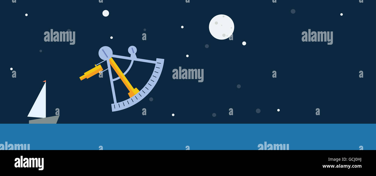Navigations-Tools. Sextant. Stockfoto