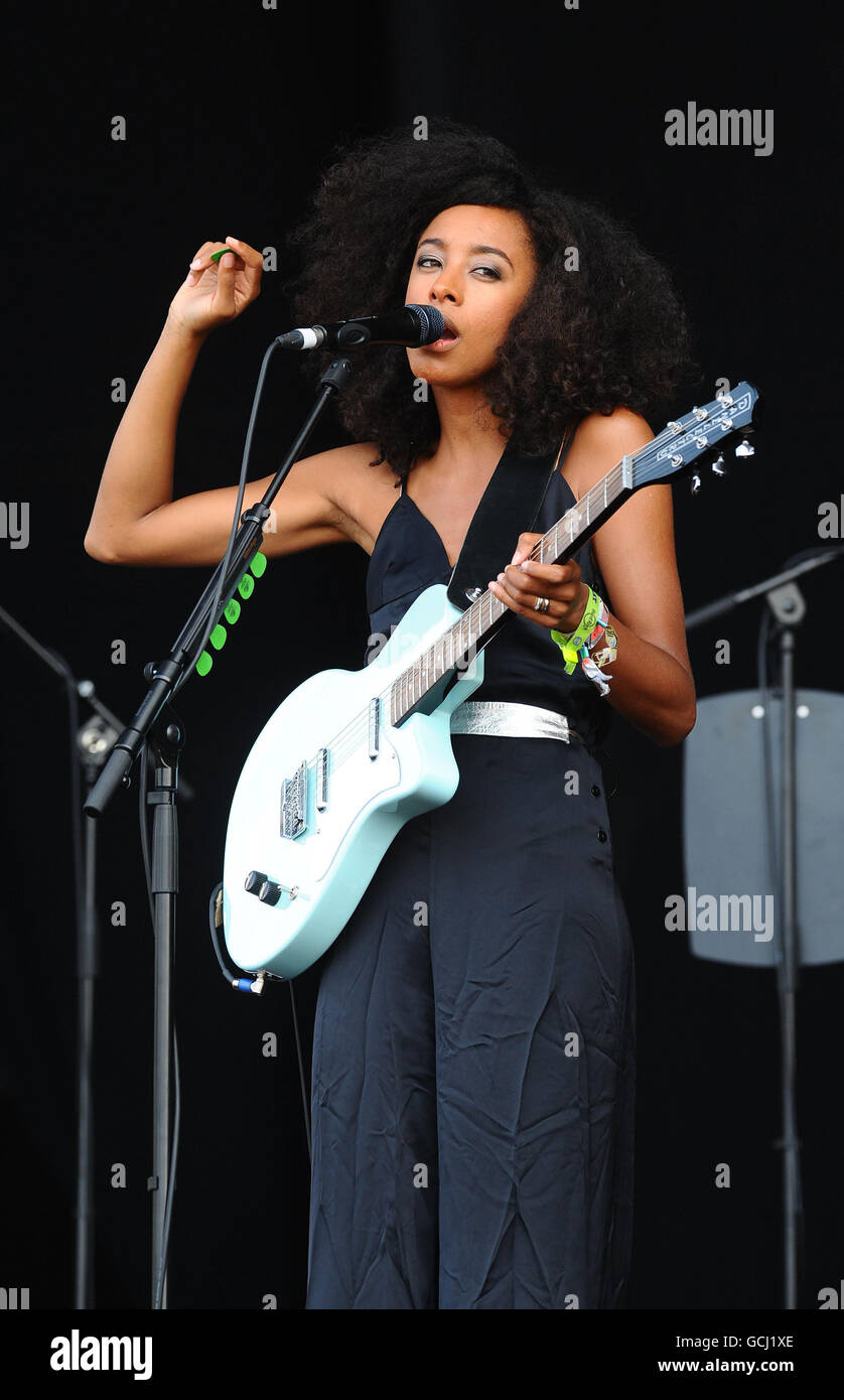 Corinne Bailey Rae ist auf der Bühne des Hard Rock Calling Festivals im Hyde Park, London zu sehen. Stockfoto