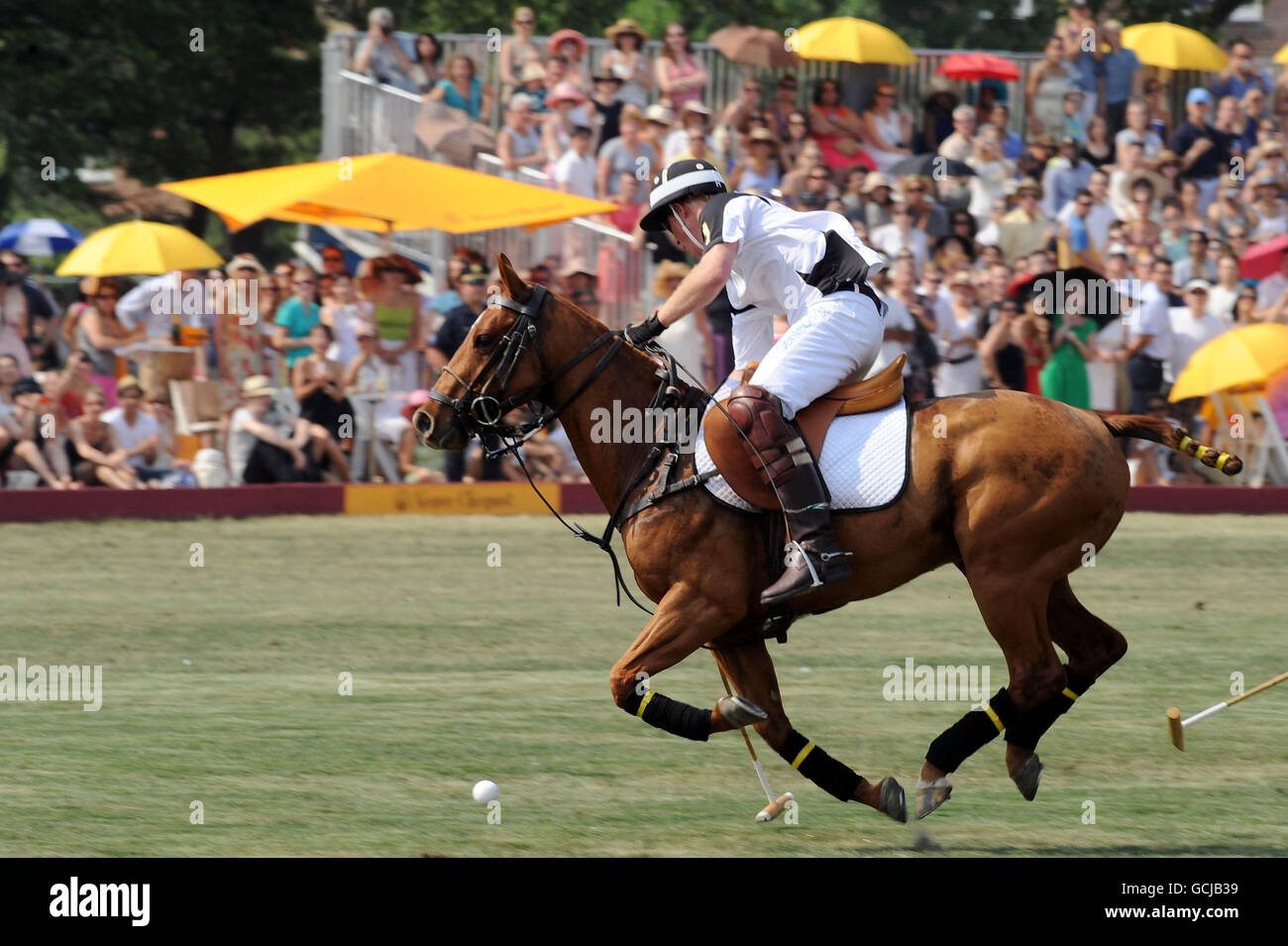 Prinz Harry nimmt am 3. Jährlichen Veuve Clicquot Polo Classic auf Governors Island in New York City Teil. Stockfoto