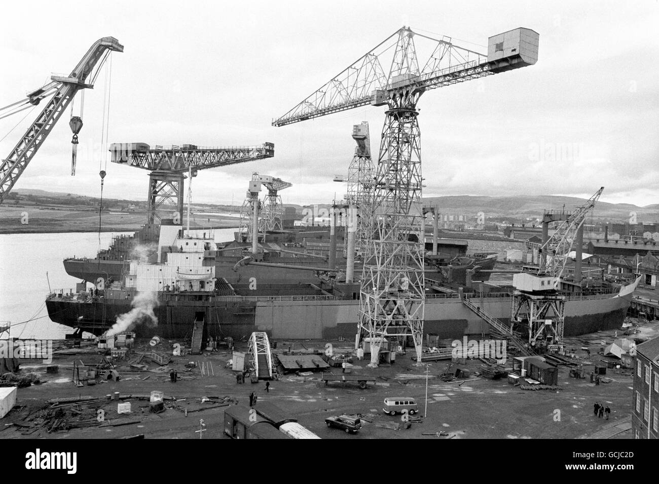 Transport - Schiffe - Werften - Glasgow - 1971. Schiffsbau bei den John Brown Shipyards auf Clydeside. Stockfoto