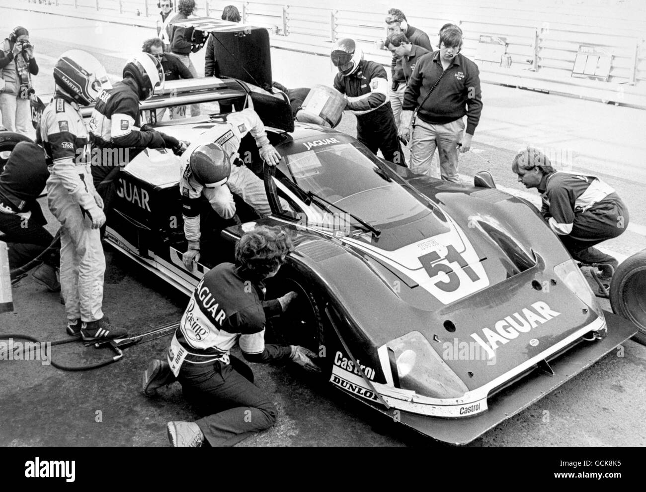 Jaguar testet seinen XJR-6 Sport-Prototyp, den sie betreten werden In ihrem Heimatweltmeisterschaftsrennen in Brands Hatch Stockfoto