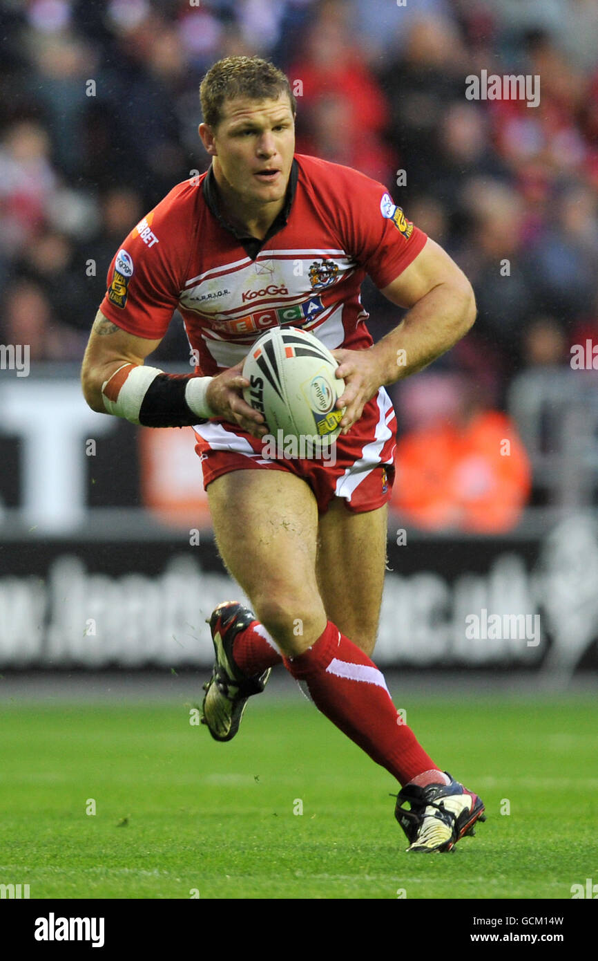 Rugby League - engage Super League - Wigan Warriors V Warrington Wolves - DW-Stadion Stockfoto