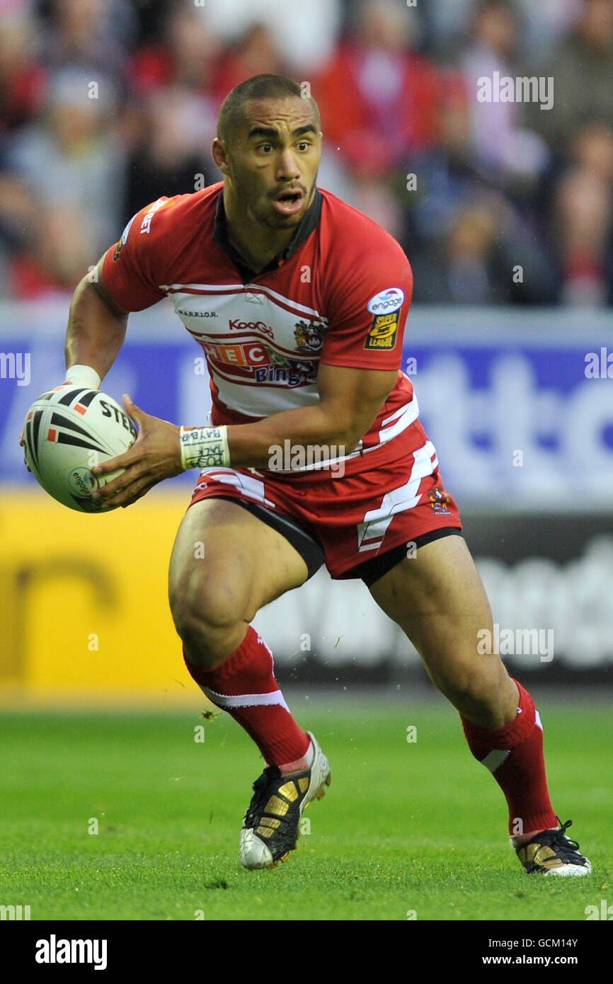 Rugby League - engage Super League - Wigan Warriors V Warrington Wolves - DW-Stadion Stockfoto