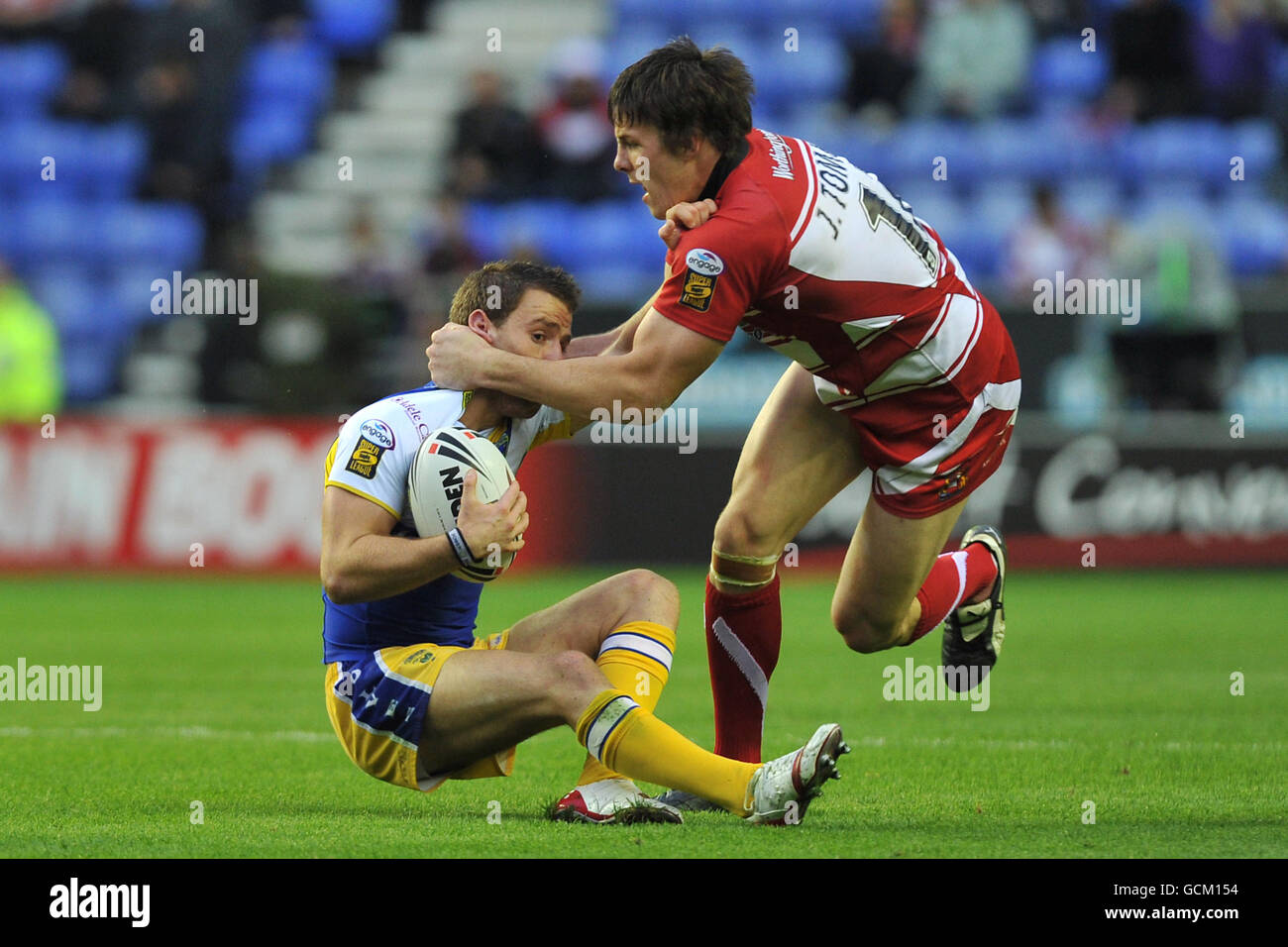 Rugby League - engage Super League - Wigan Warriors V Warrington Wolves - DW-Stadion Stockfoto